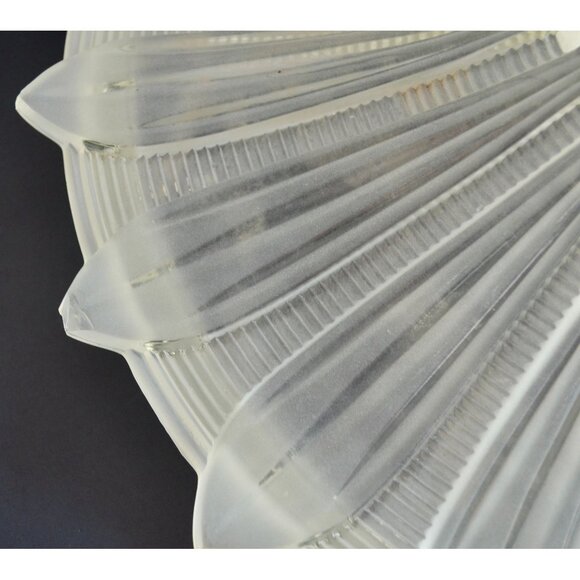 Art Deco Sunflower Glass Ceiling Shade Vintage White Frosted 14" Restoration - Picture 7 of 10